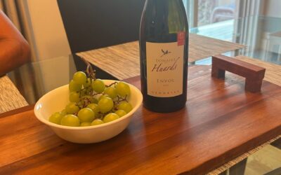 Relaxing with some wine and grapes